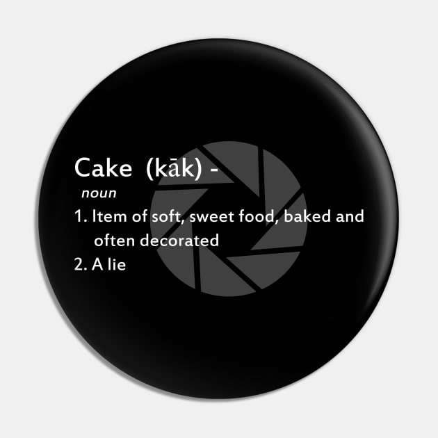 Portal Cake definition (white text) Pin by Kaztiel