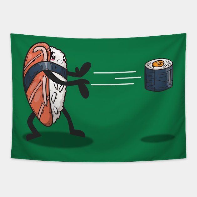 Sushi Fighter Tapestry by benyamine