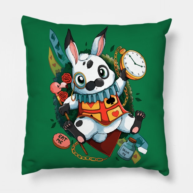 White Rabbit Pillow by Vallina84