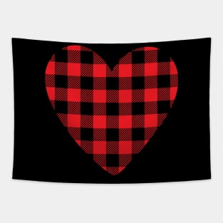 Heart shape plaid pattern valentines day gift idea Tapestry