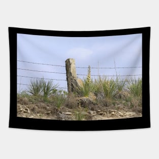 Kansas Stone Post Fence with Yuccas Tapestry