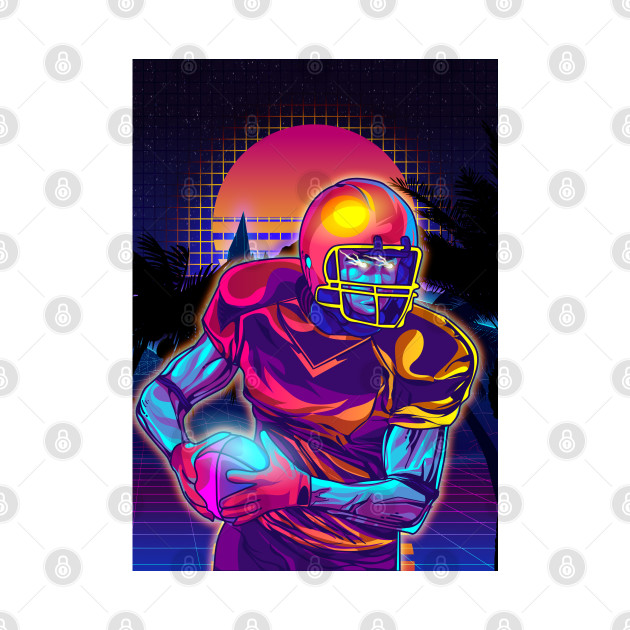 American Football Player Vaporwave 80s by Ilhamqrov