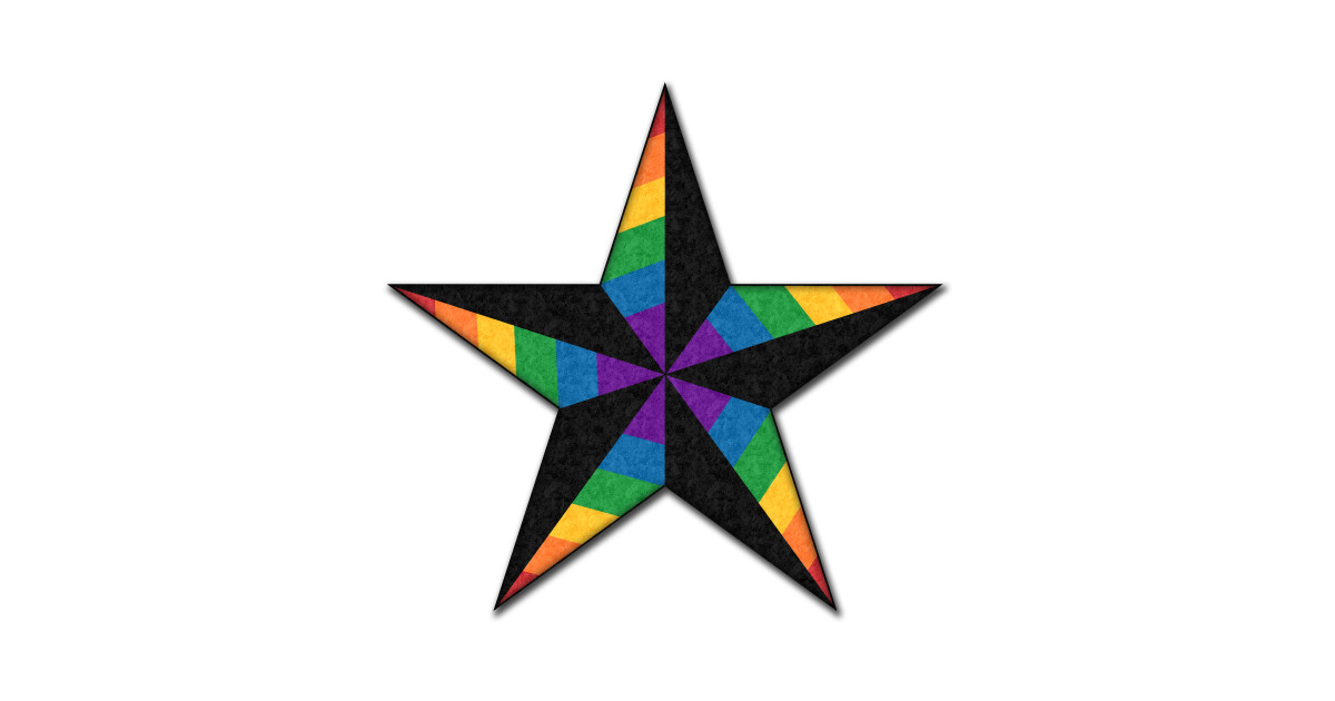 LGBTQ Rainbow Pride Flag Colored Nautical Star - Nautical Star - T ...
