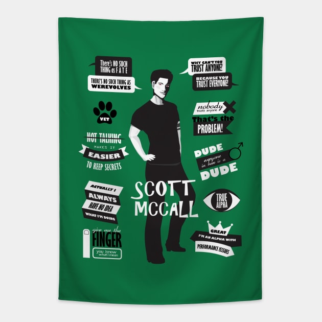 Scott Mccall Teen Wolf Quotes Tapestry by Alice_Wieckowska