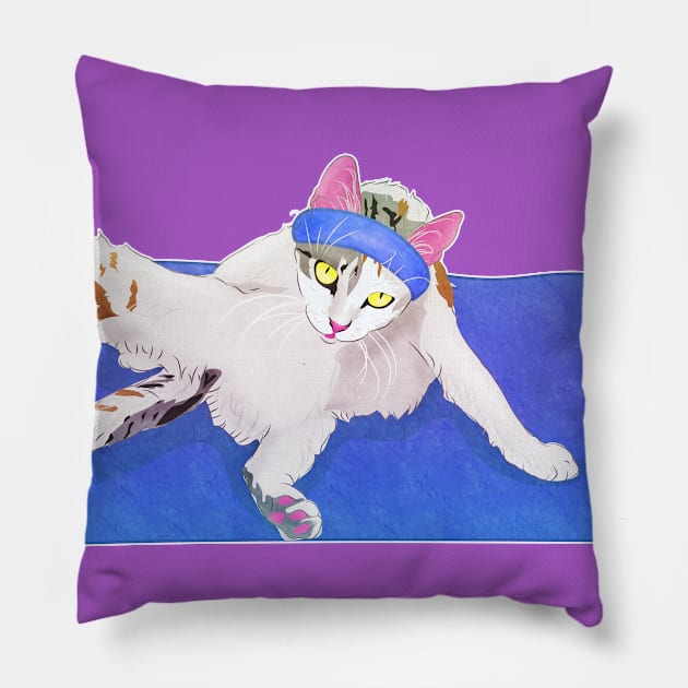 Yoga cat Pillow by vixfx