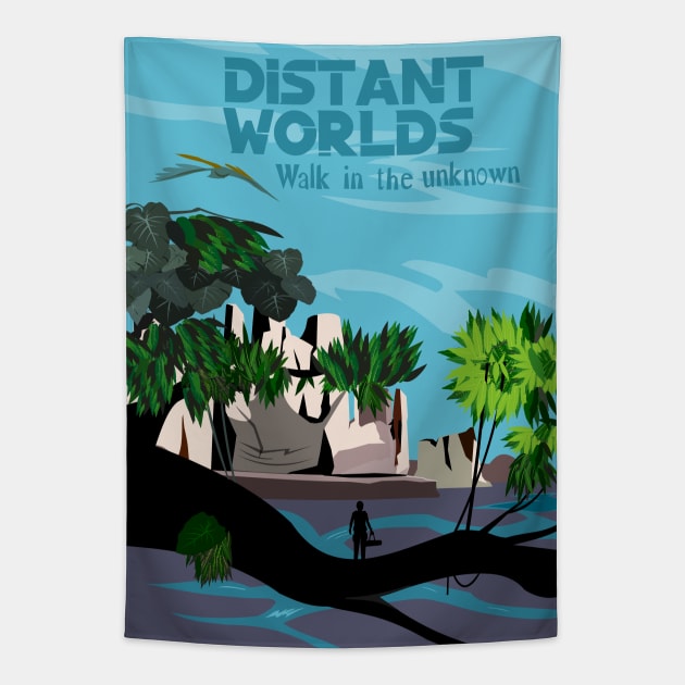 Distant worlds Tapestry by mypointink