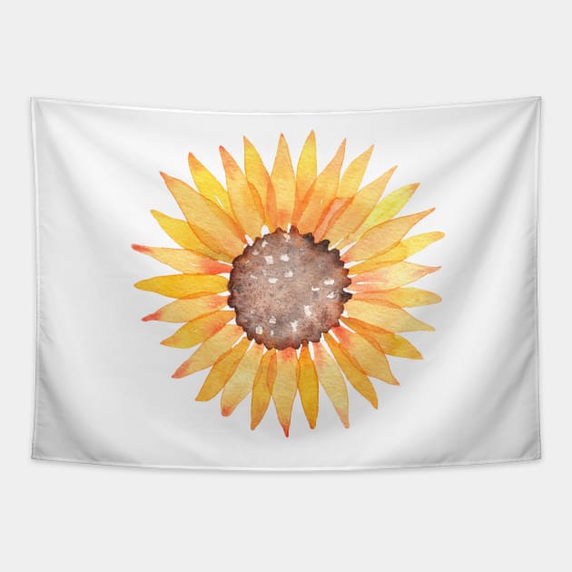 Watercolor Sunflower Tapestry by lauraroman