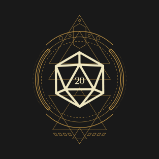 Esoteric Sacred Symbols D20 Dice T-Shirt