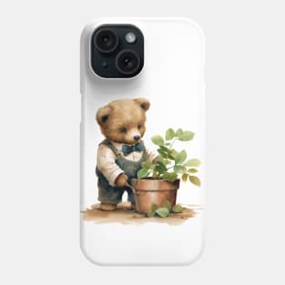 Cute Teddy Bear Gardening Phone Case