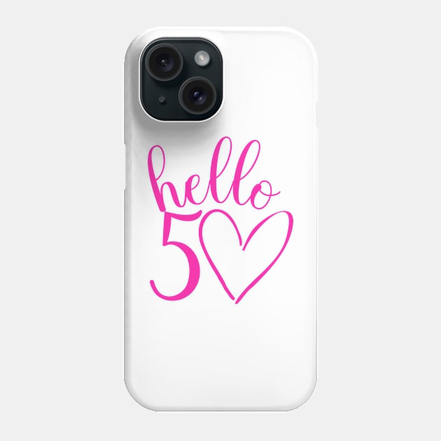 50th birthday pink design Phone Case by ArtByGrammy