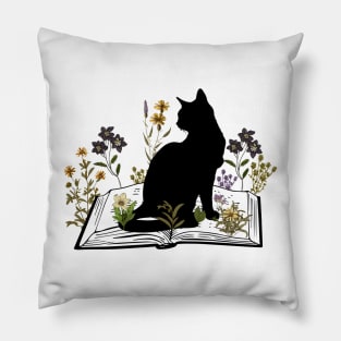 cat black book Pillow