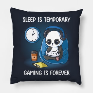 Cute Panda Gamer - Funny Video Games Lover Pillow