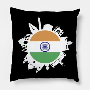 India Skyline India Flag Delhi Mumbai Chennai Kolkata Pillow