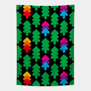 Green and colorful fir trees pattern, version two Tapestry