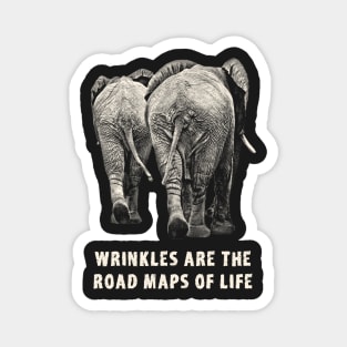Elephant Pair Rear View with Wrinkles Quote Magnet
