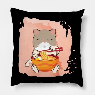 'Japanese Anime Cat Ramen' Cute Cats Adorable Pillow