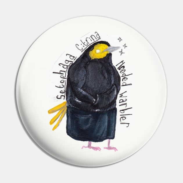 Hooded Warbler Pin by Animal Surrealism