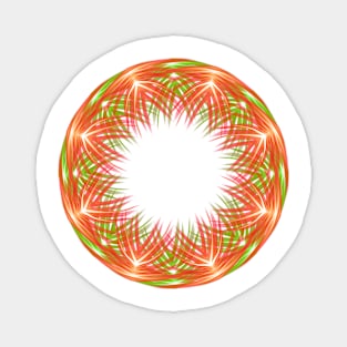 Red and green mandala Magnet