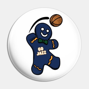 Utah Jazz Gingerbread Man Pin