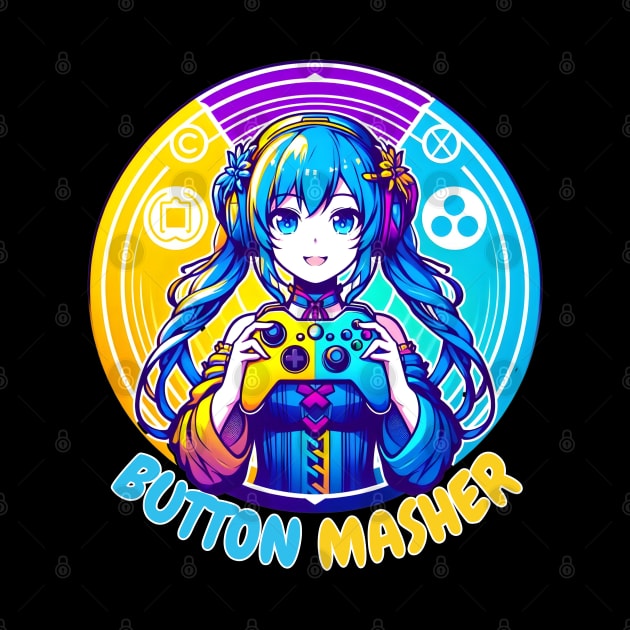 Button smashing gamer girl by Japanese Fever