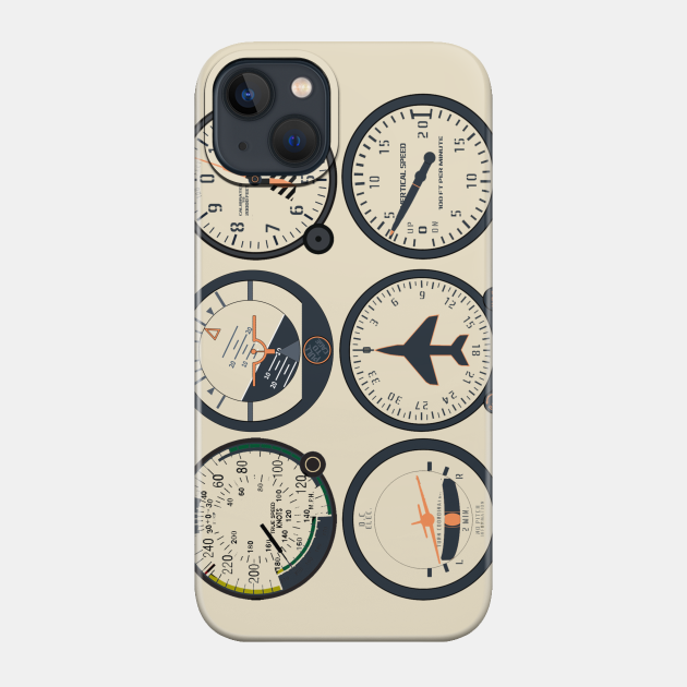 Pilot's Basic Six Flight Instruments - Private Pilot - Phone Case