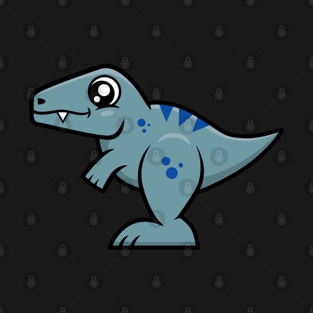 Velociraptor Raptor Dinosaur (Gray and Blue) by danchampagne