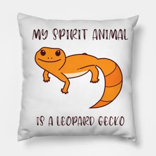 Cute Leopard Gecko Spirit Animal Pillow
