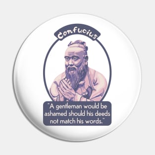 Confucius Portrait and Quote Pin