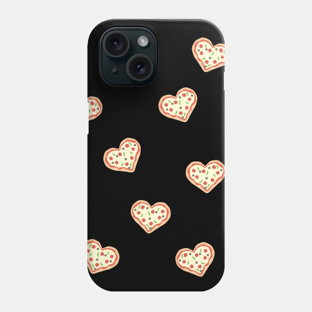 Pizza Heart Pattern Phone Case by Wandering Octopus Designs