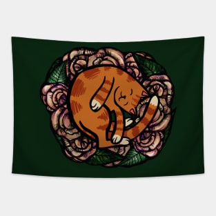 Orange Cat Cute Kitty Ball Tapestry