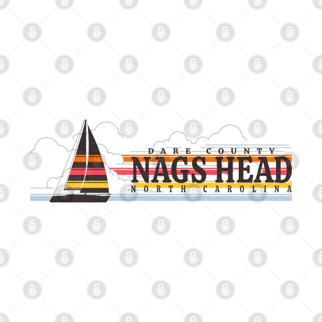 Nags Head, NC Summertime Vacationing Sailboat by Contentarama