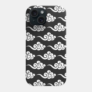 Chinese Clouds Pattern on Black Background Phone Case