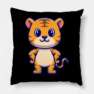 Cute Tiger Standing Cartoon Pillow