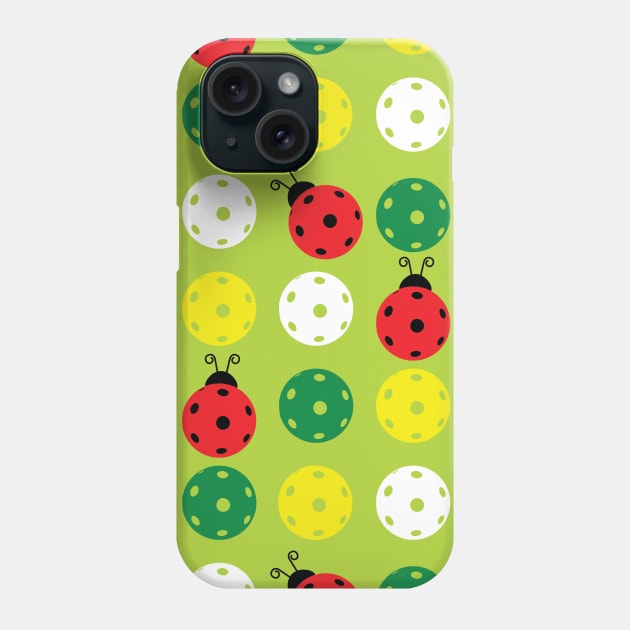 Pickleballs with red pickleball ladybirds Phone Case by FK-UK