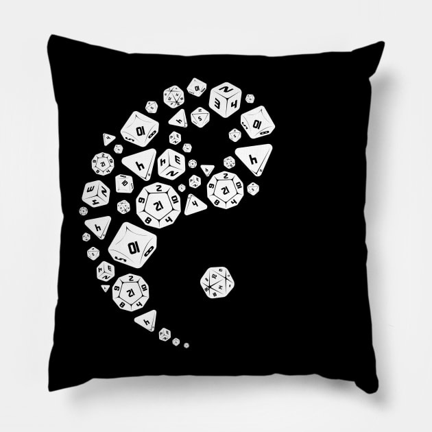 Dice Ying Yang Funny Design for Gamers Men Women and Kids Pillow by HopeandHobby