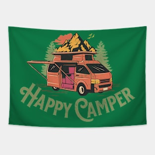 Happy Camper retro distressed design Tapestry