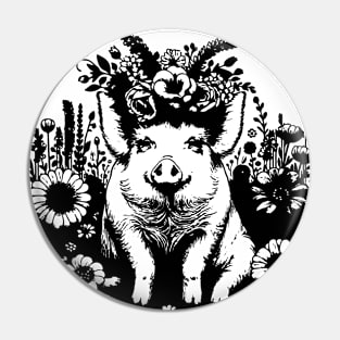 Pig in flowers Pin