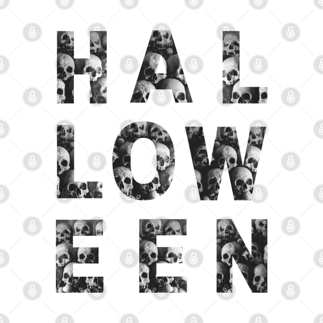 HALLOWEEN Scary Spooky Letters Made of Skulls by TJWDraws