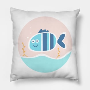 Cute fish in a tank Pillow