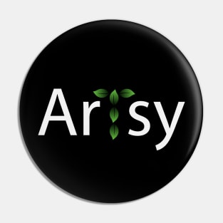 Artsy being artistic typographic logo Pin