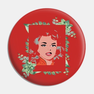 A portrait of a women Pin