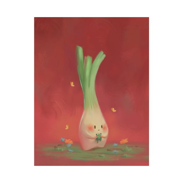 Anxious Spring Onion by Lucracia Ray