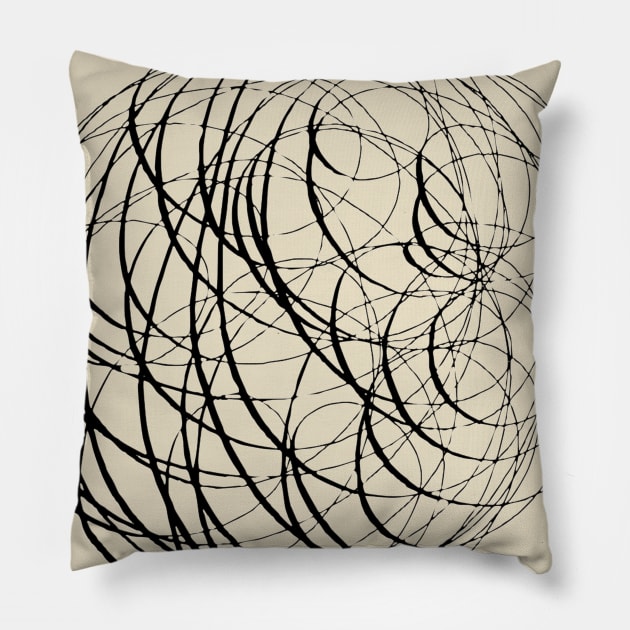 Skein of yarn black Pillow by newcoloursintheblock