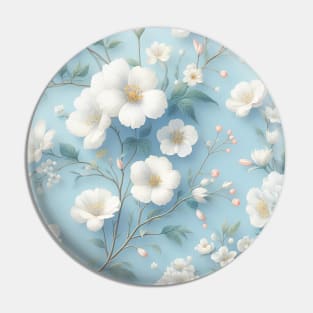 White Flowers Pin