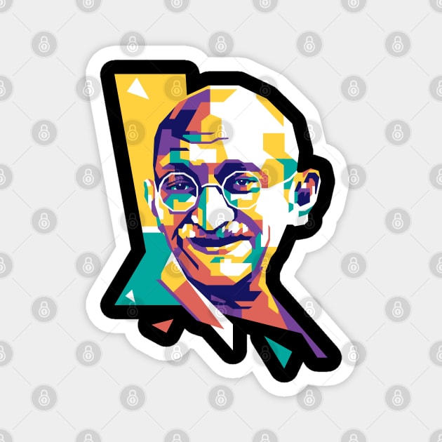 Mahatma Gandhi WPAP Limit Color Magnet by masnono