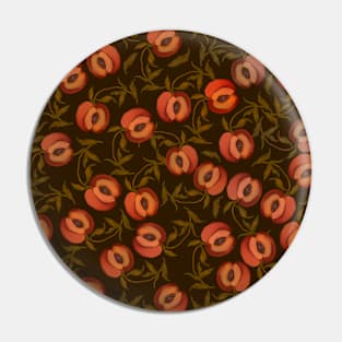 Autumn seamless pattern with peaches and leaves Pin