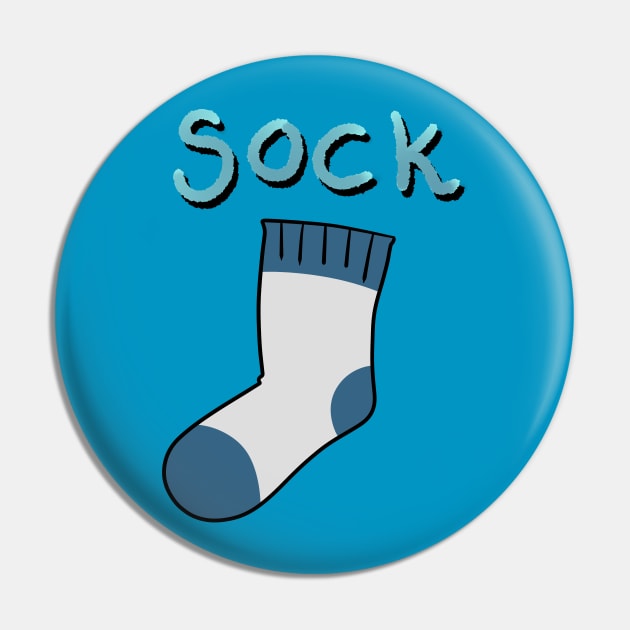 Blue and White Cartoon Sock Pin by saradaboru