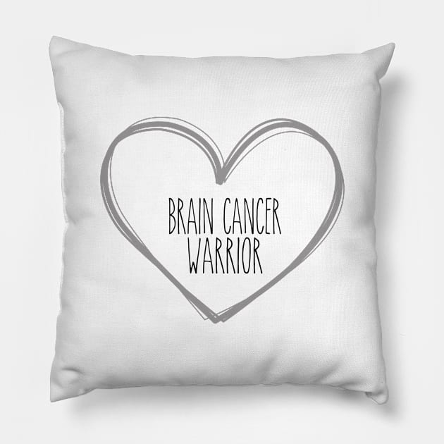 Brain Cancer Warrior Heart Support Pillow by MerchAndrey