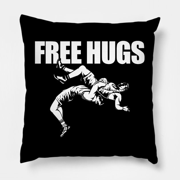 Wrestling - Free Hugs Pillow by Kudostees