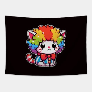 Sad clown cat Tapestry